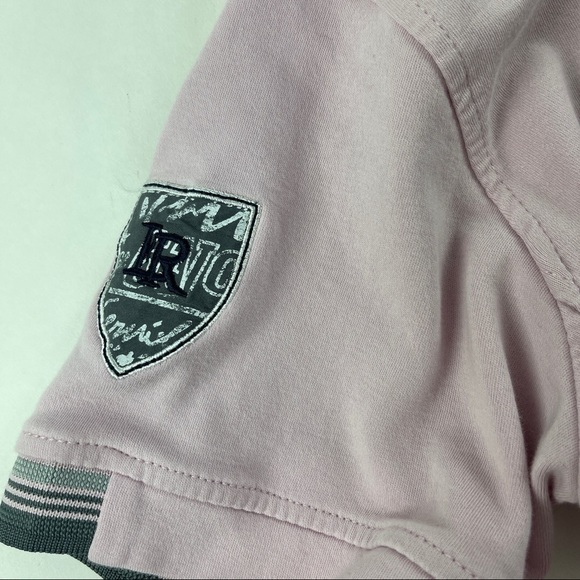 Ettes Yachting Polo Womens Small Pink Blue Log Embroidered Snap Short Sleeve - Picture 8 of 9